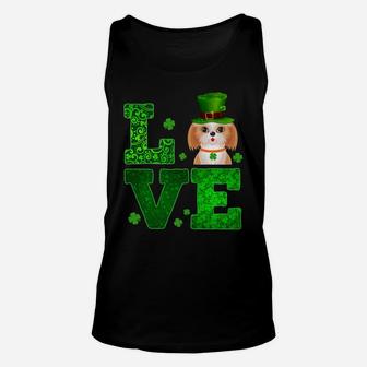 Love Shih Tzu St Patricks Day Funny Dog Lover Gif Unisex Tank Top - Seseable
