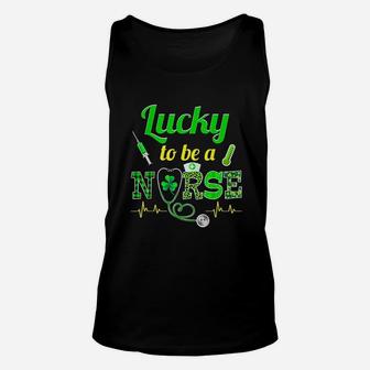 Lucky To Be A Nurse Irish Nurse St Patricks Day Unisex Tank Top - Seseable