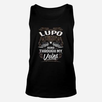Lupo Blood Runs Through My Veins Legend Name Gifts T Shirt Unisex Tank Top - Seseable