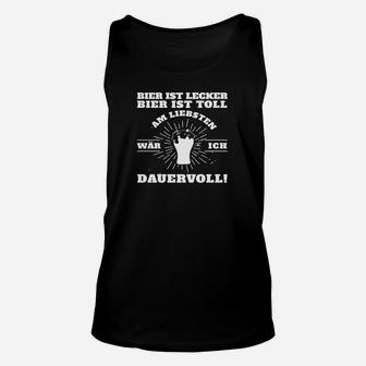 Lustiges Bierliebhaber Unisex TankTop Dauervoll Spruch, Herren Humor Tee - Seseable