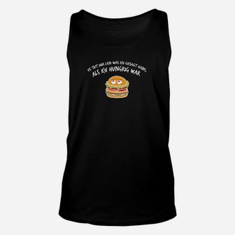 Lustiges Burger Unisex TankTop Es war nicht ich, es war mein Bauch, Schwarz - Seseable