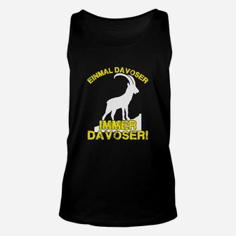 Lustiges Davoser Unisex TankTop, Ziege-Motiv Einmal Davoser, immer Davoser - Schwarz - Seseable