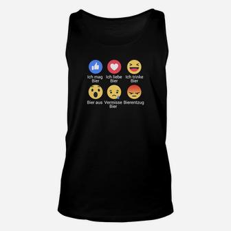 Lustiges Emoji-Reaktions-Unisex TankTop für Bierliebhaber, Ich liebe Bier Motiv - Seseable