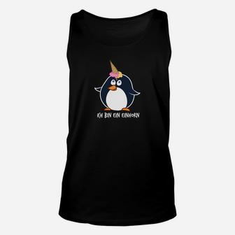Lustiges Pinguin-Einhorn Unisex TankTop Ich bin ein Einhorn, Schwarz - Seseable