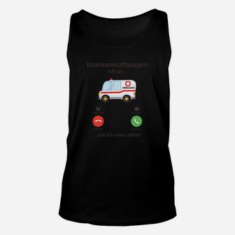 Lustiges Rettungsdienst Unisex TankTop mit Krankenwagen & Telefon Motiv - Seseable