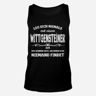 Lustiges Wittgensteiner Sprüche Unisex TankTop, Niemals Anlegen Motiv - Seseable