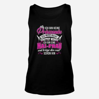 Macherin Frau Unisex TankTop in Pink und Weiß, Selbstbewusstes Damen-Design - Seseable