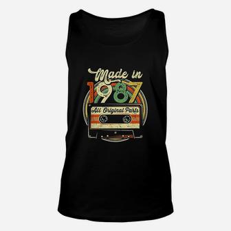 Made In 1987 34th Birthday Gifts Cassette Tape Vintage Unisex Tank Top - Seseable