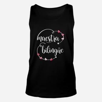 Maestra Hearts Bilingue Spanish Teacher Appreciation Unisex Tank Top | Seseable CA