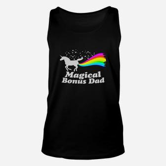 Magical Bonus Dad Unicorn Farting Rainbow T Shirt -funny Tee Black Youth Unisex Tank Top - Seseable