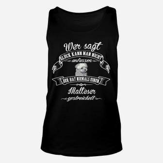 Malteser-geschädigt Schwarzes Unisex TankTop, Lustiger Spruch mit Hundemotiv - Seseable