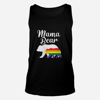 Mama Bear Lgbtq Rainbow Bear Family Support Gift Unisex Tank Top - Seseable