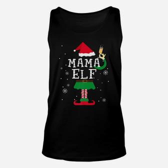 Mama Elf Matching Family Christmas Pajamas Elves Unisex Tank Top - Seseable