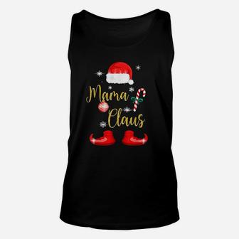 Mama Santa Claus Funny Matching Family Christmas Candy Ball Unisex Tank Top - Seseable