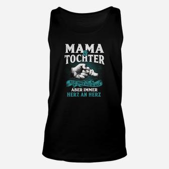 Mama Tochter Herz-an-Herz Schwarzes Unisex TankTop, Emotionales Design - Seseable