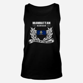 Manhattan, Kansas It's Where My Story Begins Shirt Unisex Tank Top - Seseable