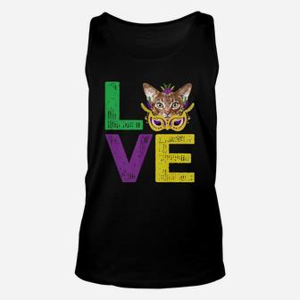 Mardi Gras Fat Tuesday Costume Love Abyssinian Funny Gift For Cat Lovers Unisex Tank Top - Seseable