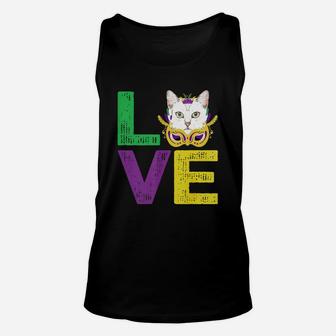 Mardi Gras Fat Tuesday Costume Love Burmilla Funny Gift For Cat Lovers Unisex Tank Top - Seseable