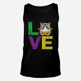 Mardi Gras Fat Tuesday Costume Love Ragdoll Funny Gift For Cat Lovers Unisex Tank Top - Seseable