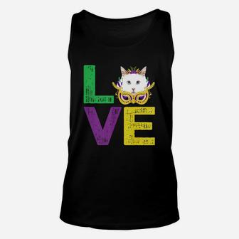 Mardi Gras Fat Tuesday Costume Love Turkish Van Funny Gift For Cat Lovers Unisex Tank Top - Seseable