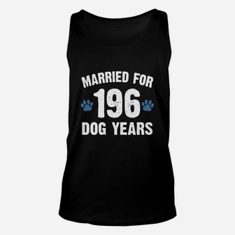 Married For 196 Dog Years 28th Wedding Anniversary s Unisex Tank Top - Seseable