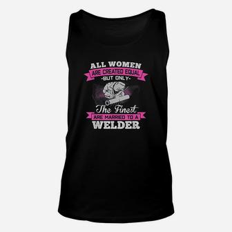 Married To A Welder Wife Husband Couple Family Funny Gift Unisex Tank Top - Seseable