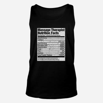 Massage Therapist Gift Funny Nutrition Facts Unisex Tank Top - Seseable