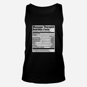 Massage Therapist Gift Funny Nutrition Facts Unisex Tank Top - Seseable