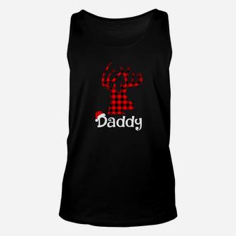 Matching Family Christmas Shirts Plaid Reindeer Daddy Tshir Unisex Tank Top - Seseable