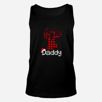 Matching Family Christmas Shirts Plaid Reindeer Daddy Tshir Unisex Tank Top | Seseable CA