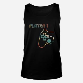 Matching Gamer Couple Tee Player 1 Player 2 Unisex Tank Top - Seseable