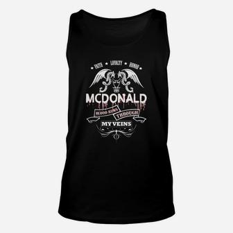 Mcdonald Blood Runs Through My Veins - Tshirt For Mcdonald Unisex Tank Top - Seseable