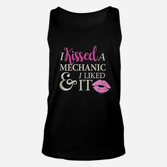 Mechanic Girlfriend Wife I Kissed A Mechanic And I Liked It Unisex Tank Top - Seseable