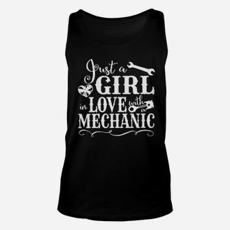 Mechanic Just A Girl In Love With Mechanic Unisex Tank Top - Seseable