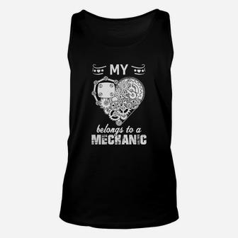 Mechanic - My Heart Belongs To A Mechanic - Shirt Unisex Tank Top - Seseable