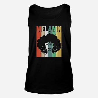 Melanin Vintage Retro Black Afro Woman Queen Unisex Tank Top - Seseable