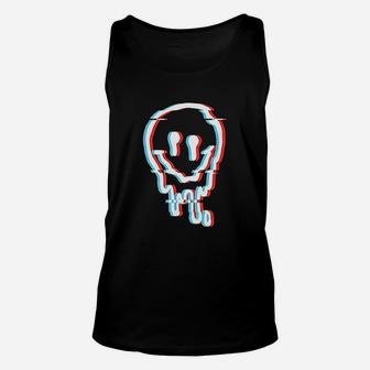 Melted Smiling Face Illusion Psychedelic Trippy Unisex Tank Top - Seseable