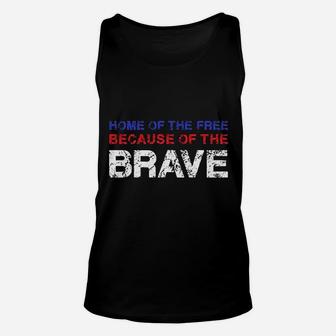 Memorial Day Home Of The Free Because Of The Brave Graphic Unisex Tank Top - Seseable