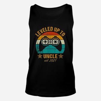 Men Leveled Up To Uncle 2021 Promoted To Uncle Vintage Gamer Unisex Tank Top - Seseable
