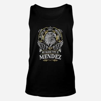 Mendez In Case Of Emergency My Blood Type Is Mendez Gifts T Shirt Unisex Tank Top - Seseable