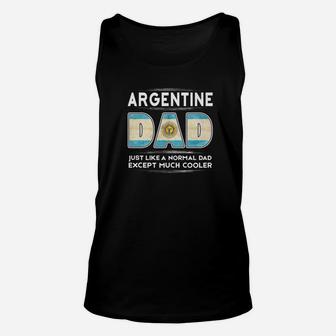 Mens Argentina Argentinian Cooler Dad Promoted To Daddy Unisex Tank Top - Seseable