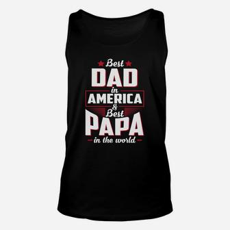 Mens Best Dad In America Best Papa In The World Unisex Tank Top - Seseable