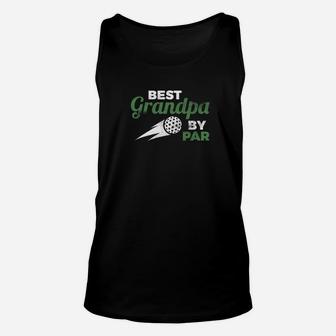 Mens Best Grandpa By Par Gofing Distressed Fathers Day Premium Unisex Tank Top - Seseable