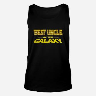 Mens Best Uncle In The Galaxy Funny Tshirt Cool Uncle Gift Medium Black Unisex Tank Top - Seseable