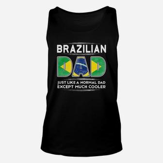 Mens Brazil Brazilian Dad Is Cooler Promoted To Daddy Unisex Tank Top - Seseable