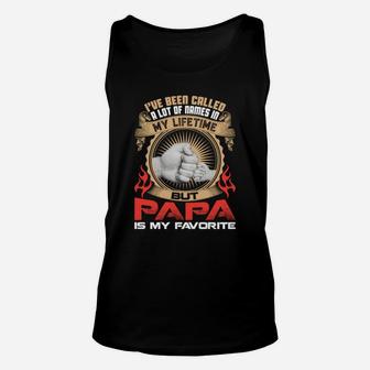 Mens Called A Lot Names My Lifetime Papa My Favorite Unisex Tank Top - Seseable