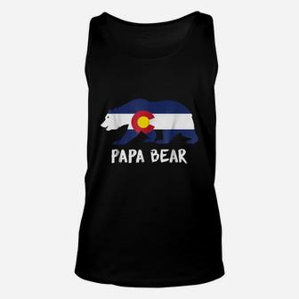 Mens Colorado Co Flag Papa Bear Fathers Day Gift Mans Dad Unisex Tank Top