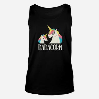 Mens Dadacorn Unicorn Dad Son Or Daughter Fathers Day Gift Premium Unisex Tank Top - Seseable