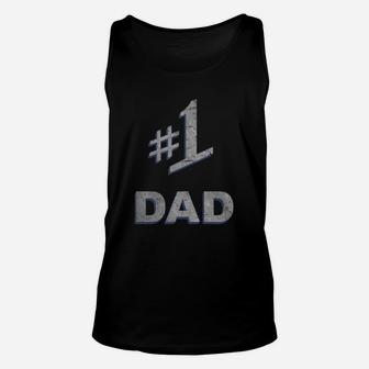 Mens Distressed 1 Number One Dad Unisex Tank Top - Seseable