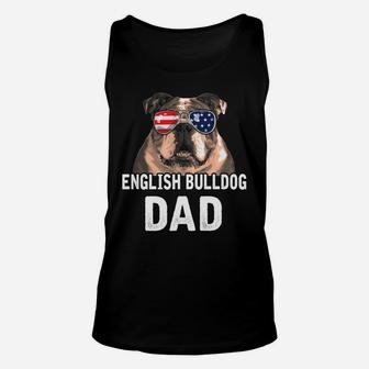 Mens English Bulldog Dad Fathers Day Gifts 4th Of July Unisex Tank Top - Seseable
